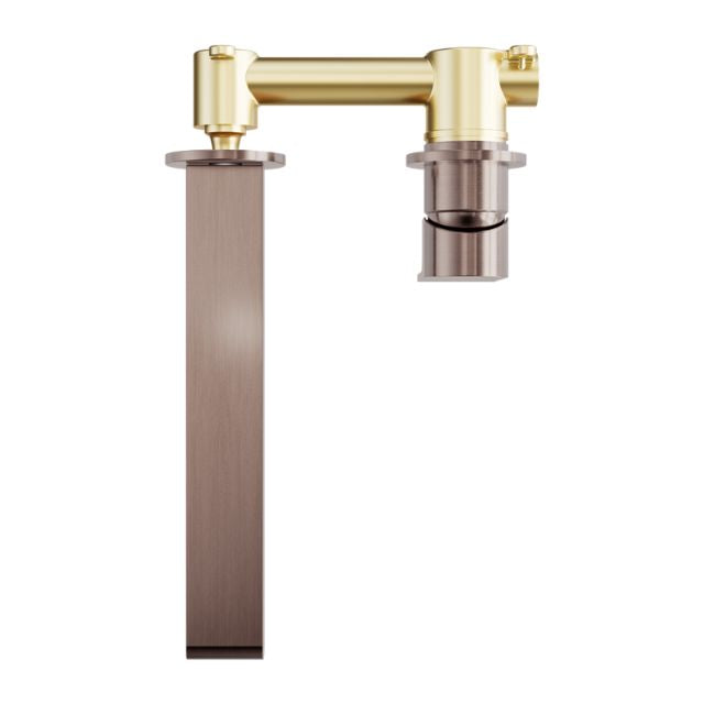 Nero Bianca Wall Basin/Bath Mixer Separate Back Plate 187mm Brushed Bronze