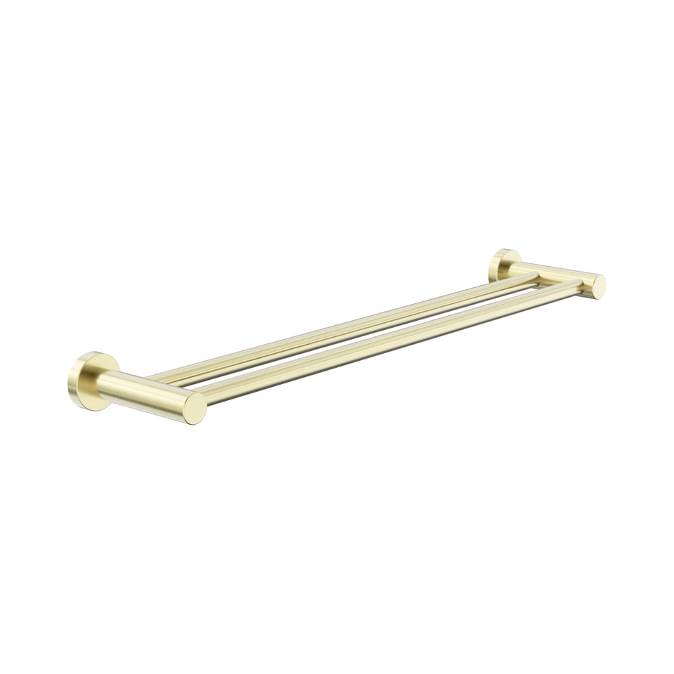 Nero Dolce II Double Towel Rail 600mm Brushed Gold