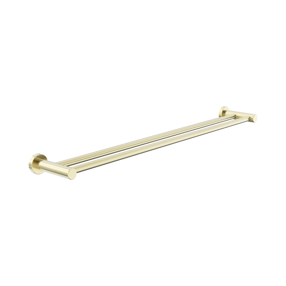 Nero Dolce II Double Towel Rail 800mm Brushed Gold