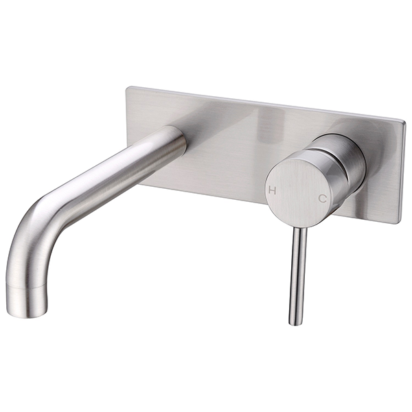 Nero Dolce Wall Basin/Bath Mixer Brushed Nickel