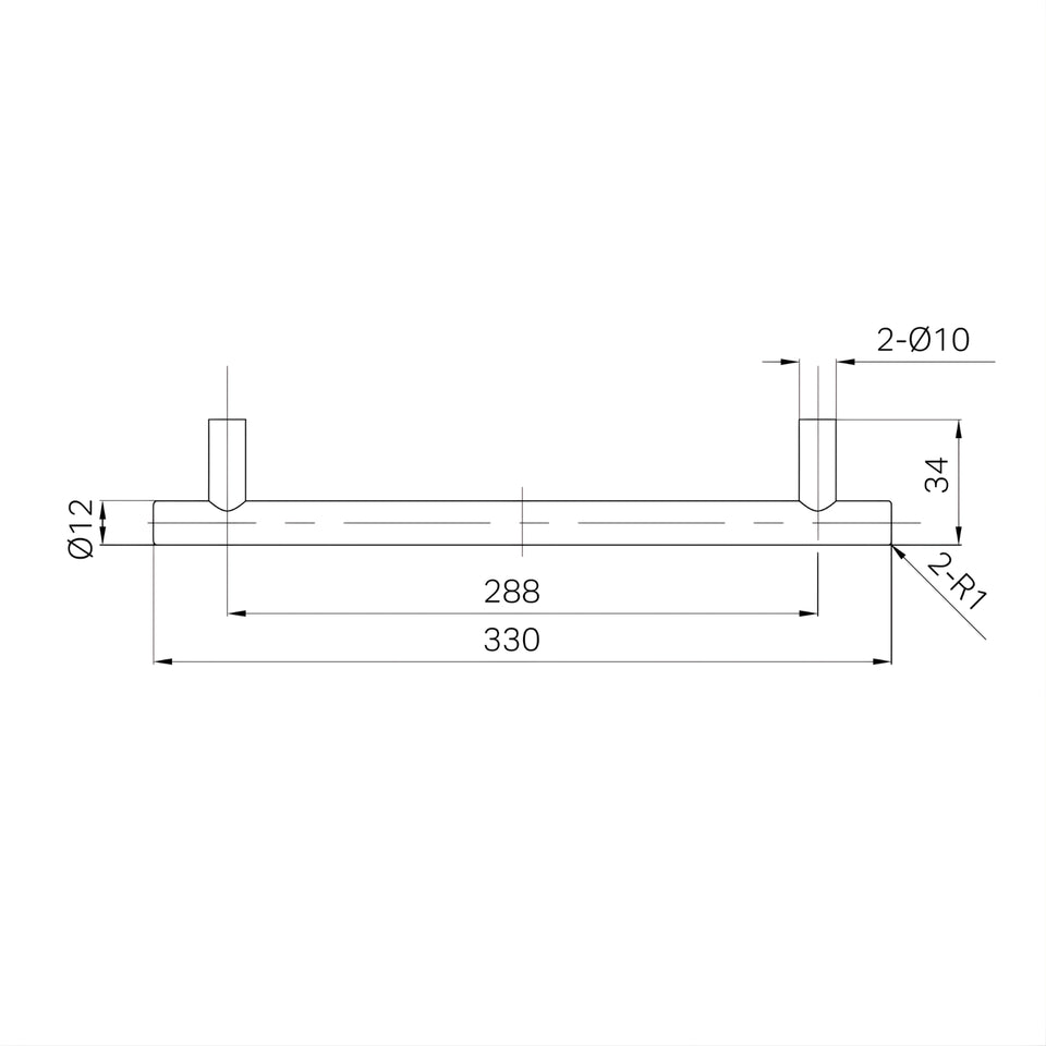 Nero Mecca 330mm Pull Handle Chrome