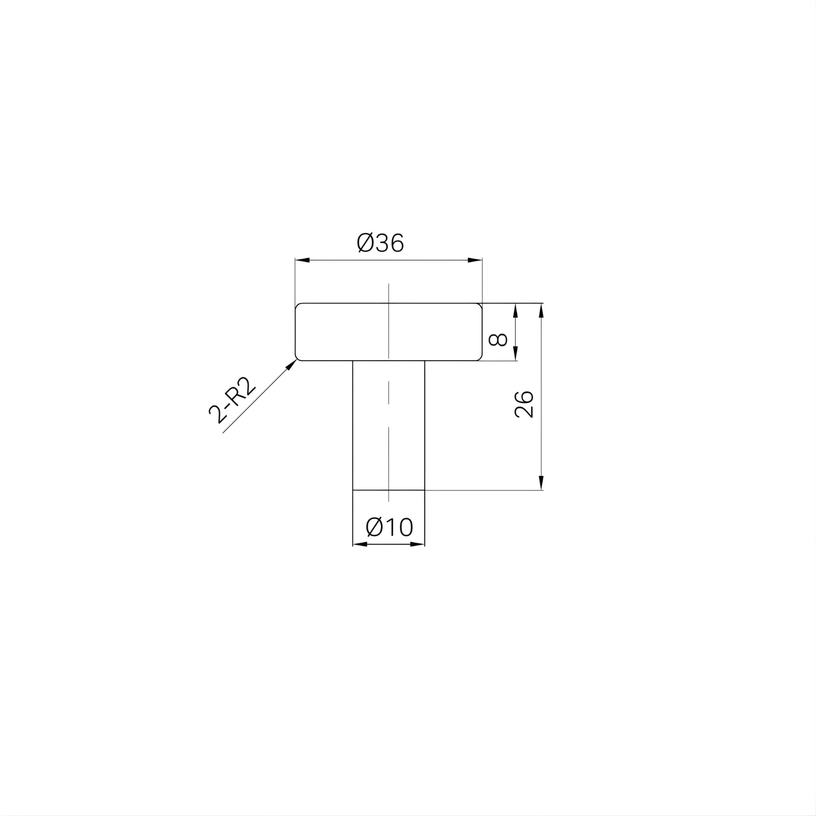 Line Drawing Nero Mecca 36mm Knob Matte White 25F007MW - The Blue Space