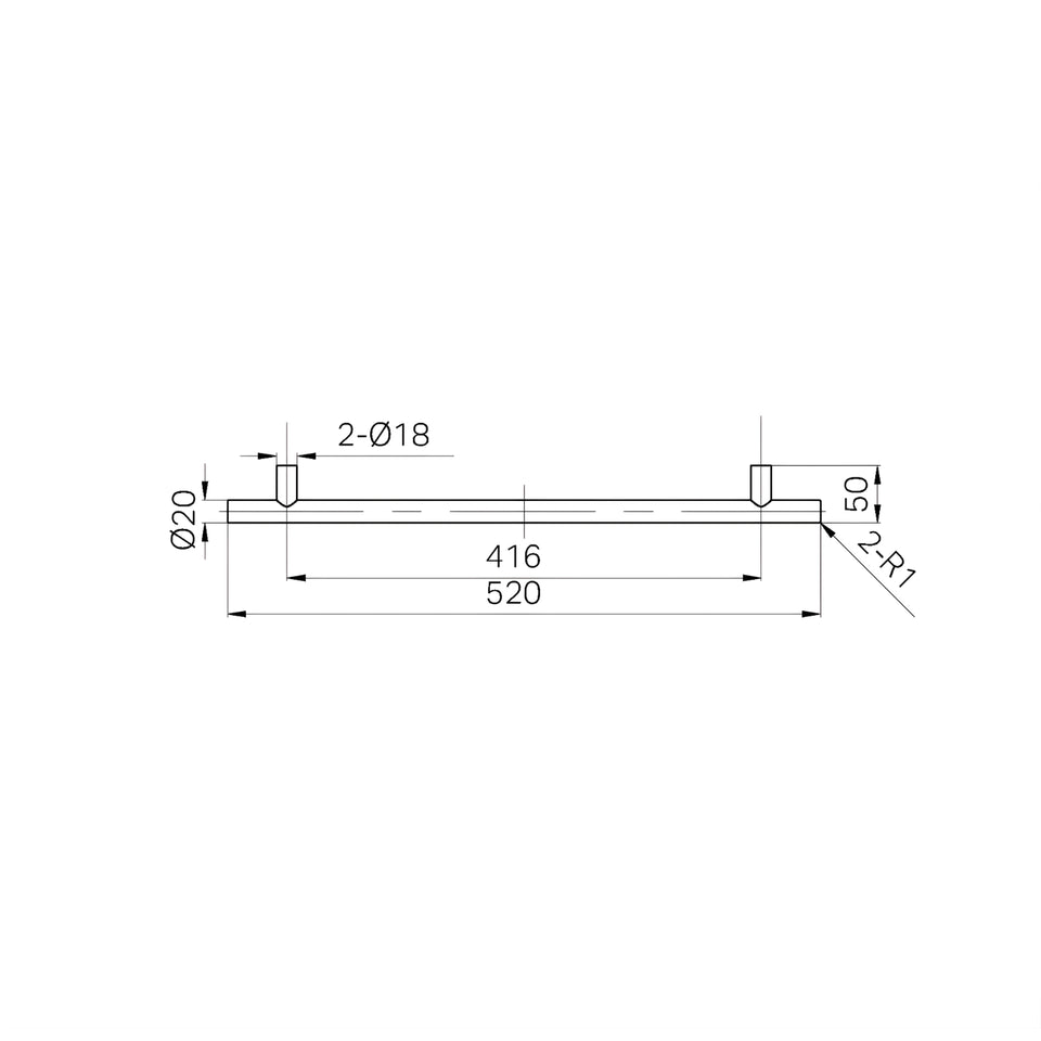 Nero Mecca 520mm Appliance Pull Handle Matte White