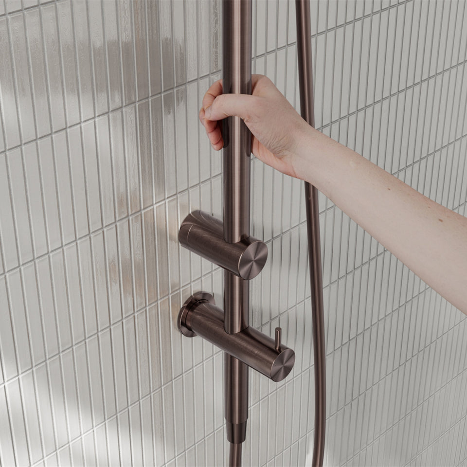 Nero Mecca Care 25mm Grab Rail 900mm Twin Shower Set Brushed Bronze