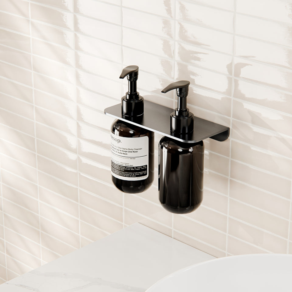 Nero Mecca Double Soap Bottle Holder Gun Metal