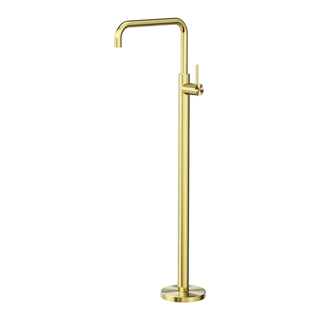 Nero Mecca Freestanding Bath Mixer Square Shape Brushed Gold