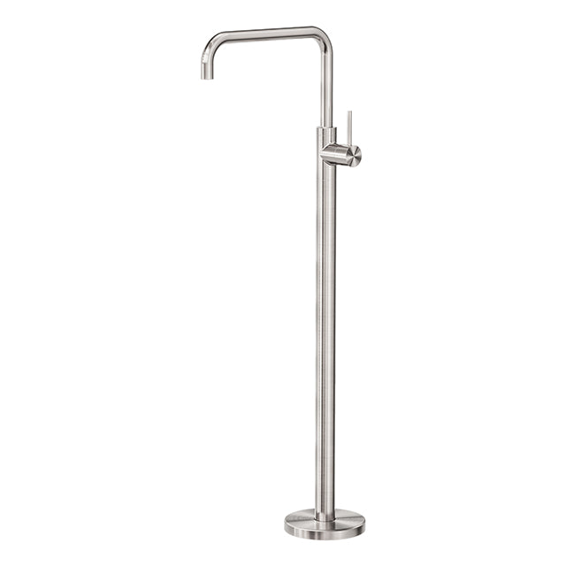 Nero Mecca Freestanding Bath Mixer Square Shape Brushed Nickel