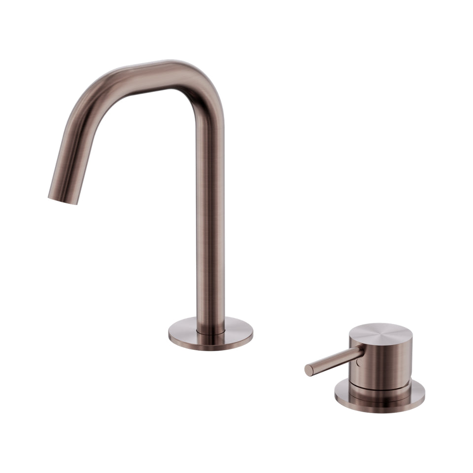 Nero Mecca Hob Basin Mixer Set Edge Spout Brushed Bronze