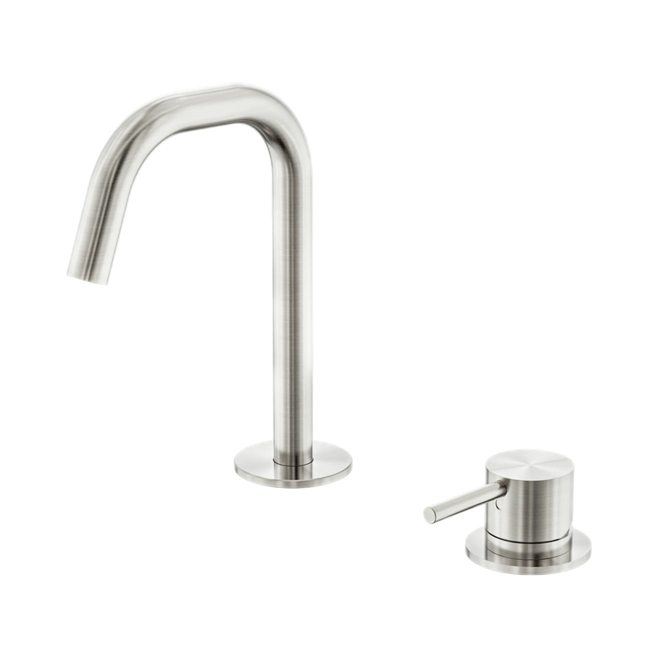Nero Mecca Hob Basin Mixer Set Edge Spout Brushed Nickel