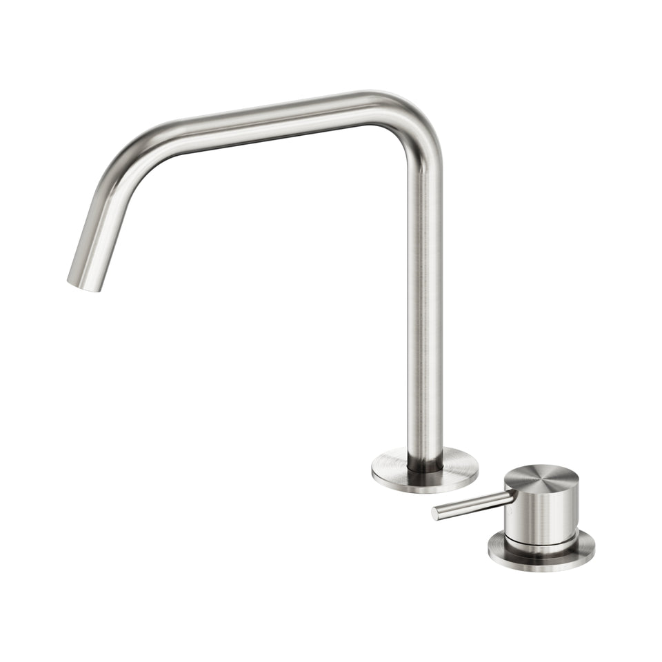 Nero Mecca Hob Bath/Kitchen Mixer Set Edge Spout II Brushed Nickel