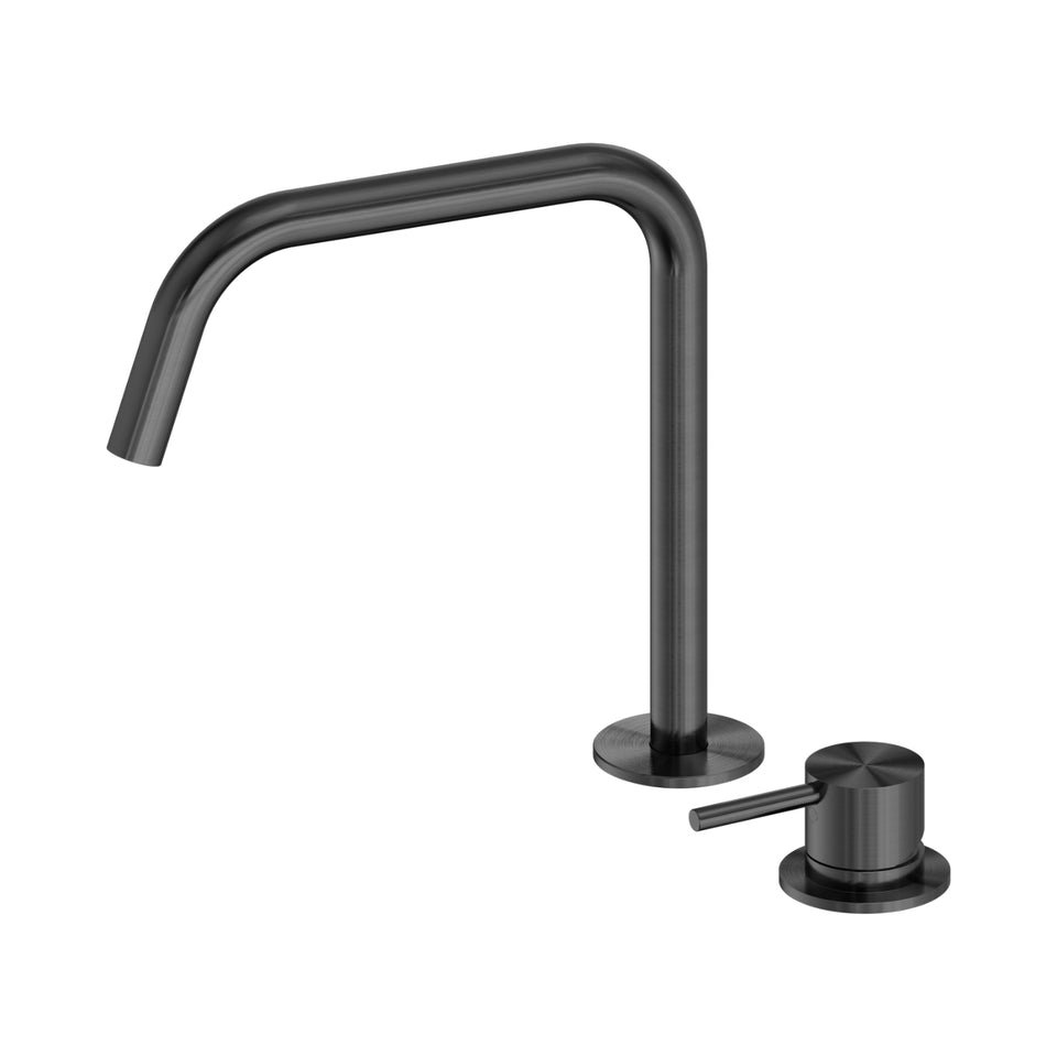 Nero Mecca Hob Bath/Kitchen Mixer Set Edge Spout II Gun Metal