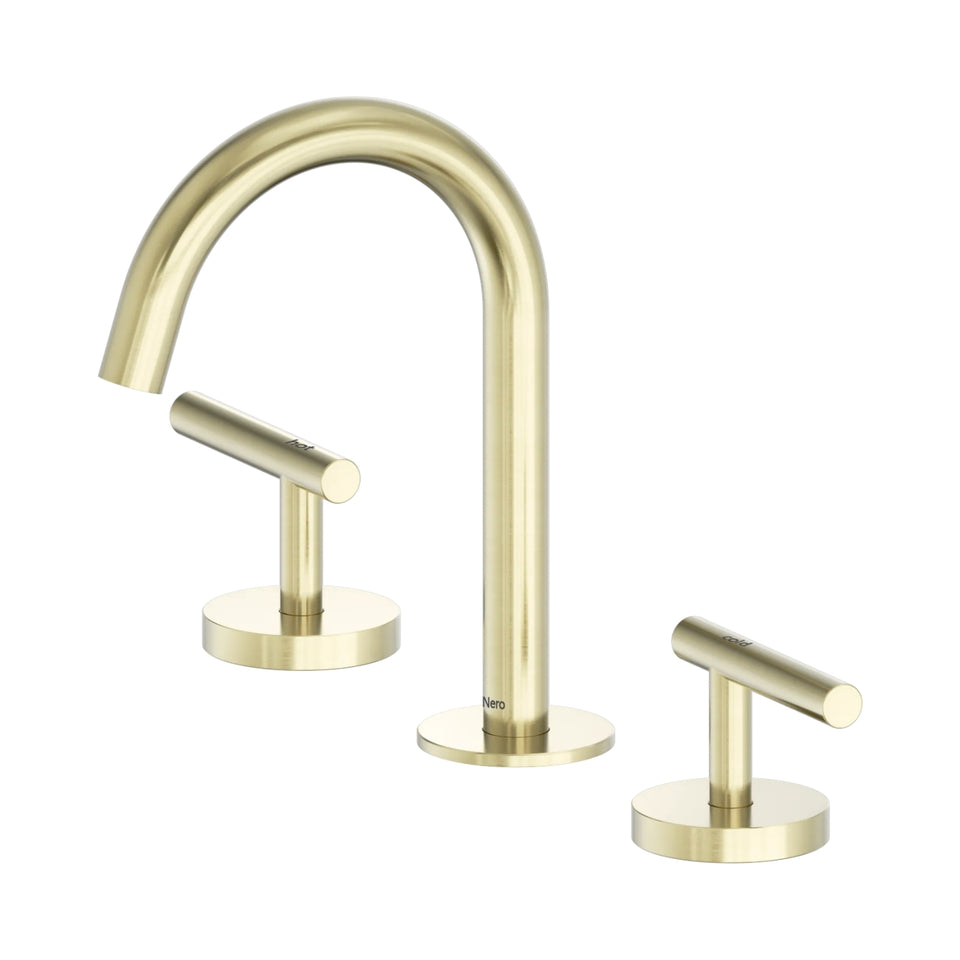 Nero Mecca Lever Basin Set Arc Spout Brushed Gold