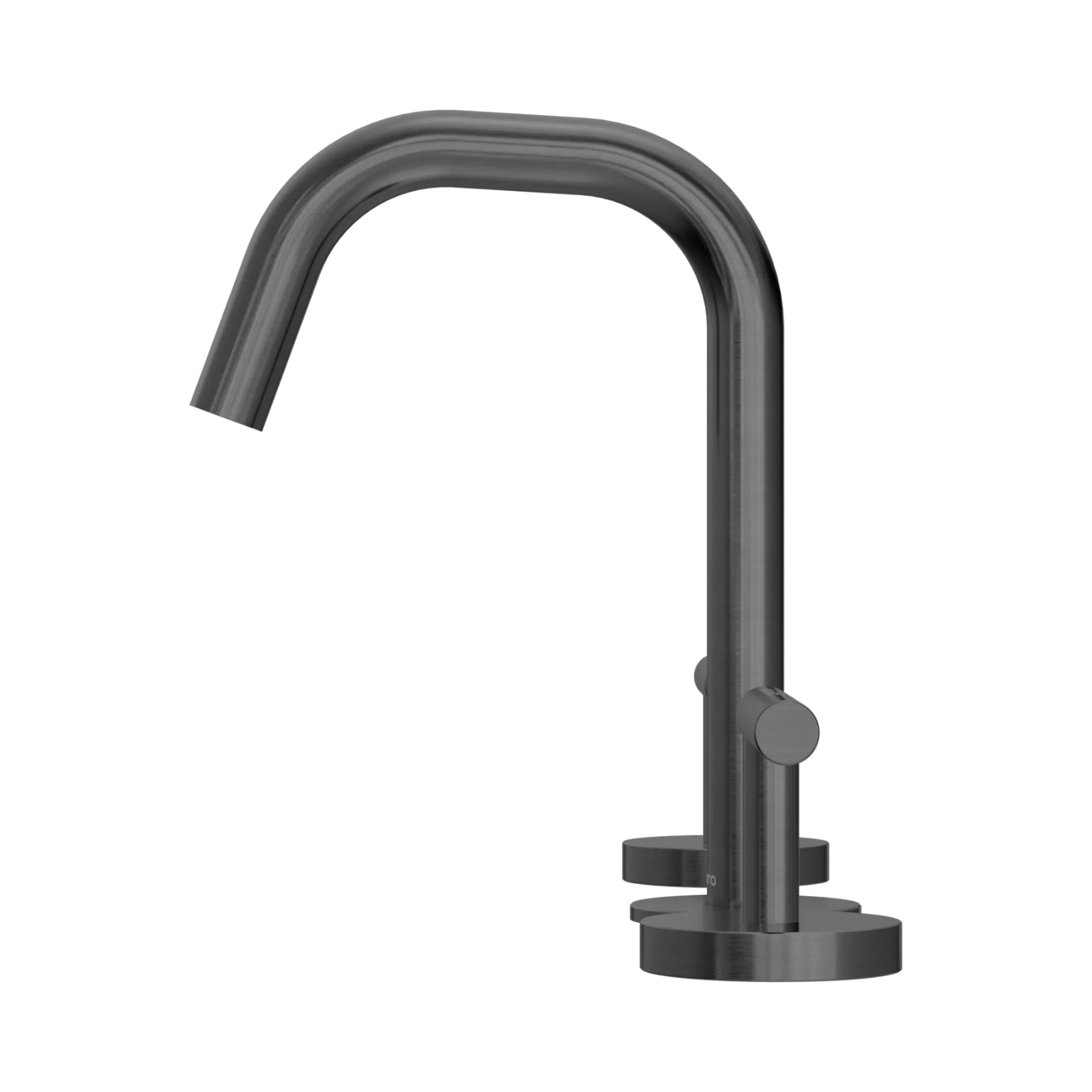 Side Nero Mecca Lever Basin Set Edge Spout Gun Metal 25D001GM - The Blue Space