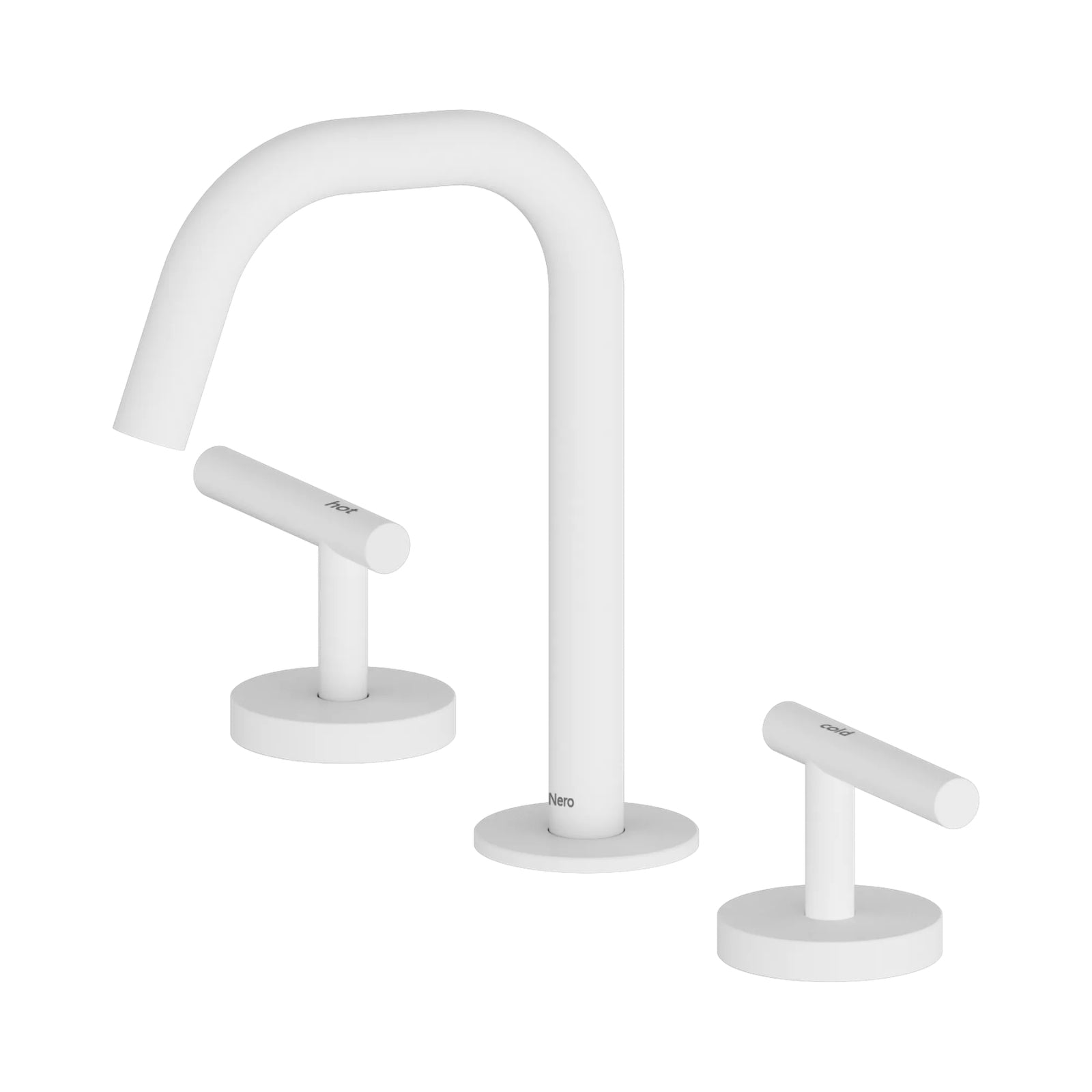 Nero Mecca Lever Basin Set Edge Spout Matte White 25D001MW - The Blue Space