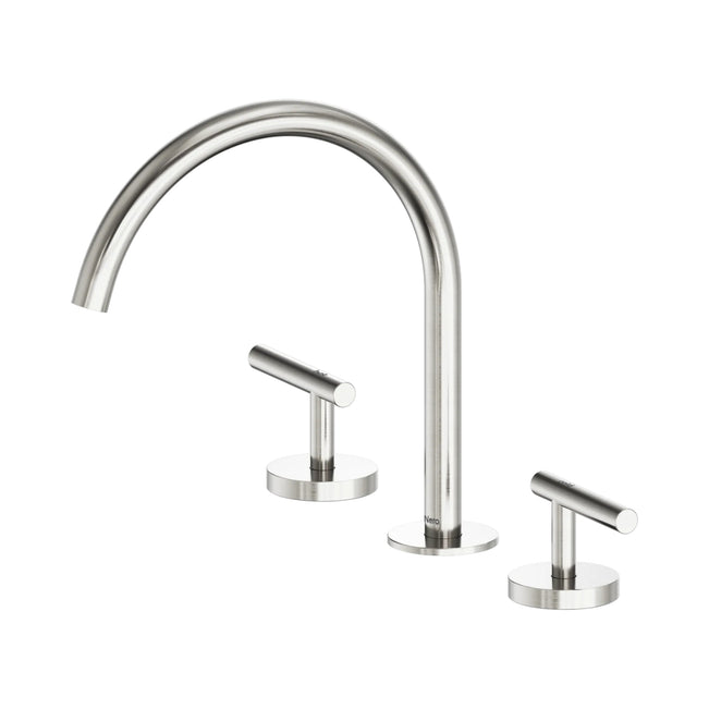 Nero Mecca Lever Bath/Kitchen Set Arc Spout Brushed Nickel 25D004BN - The Blue Space