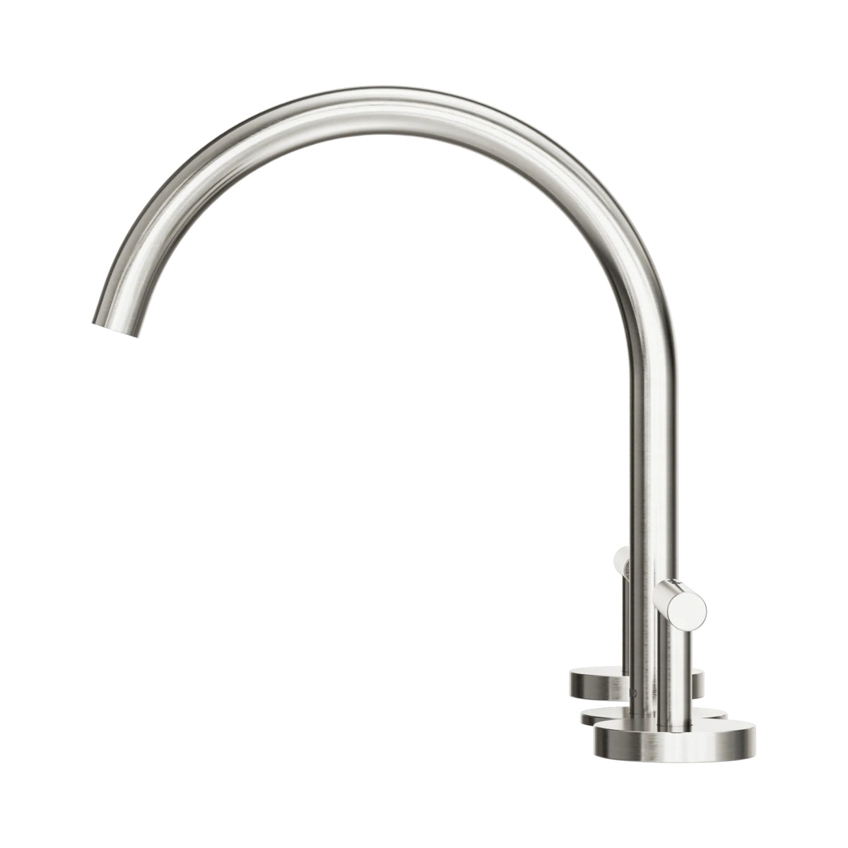 Side Nero Mecca Lever Bath/Kitchen Set Arc Spout Brushed Nickel 25D004BN - The Blue Space