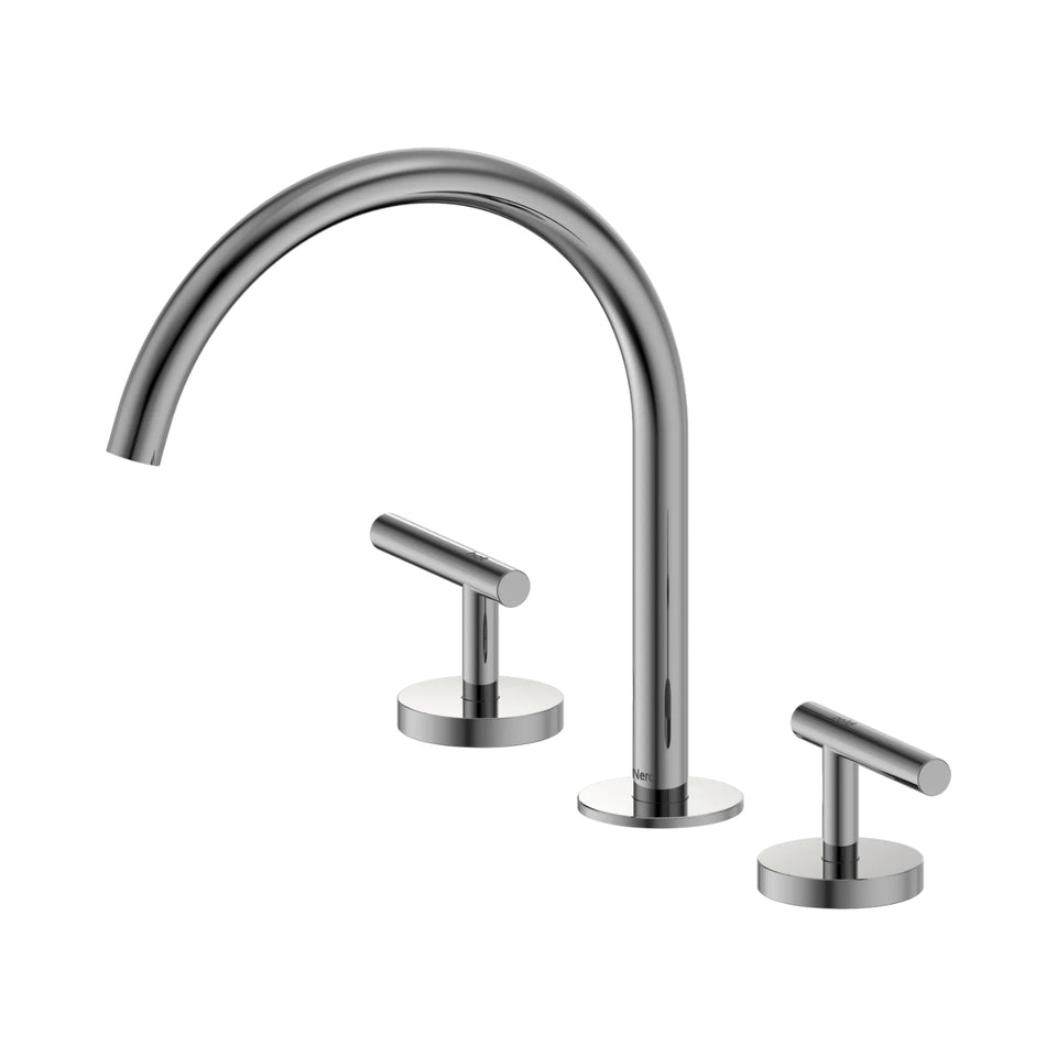 Nero Mecca Lever Bath/Kitchen Set Arc Spout Chrome