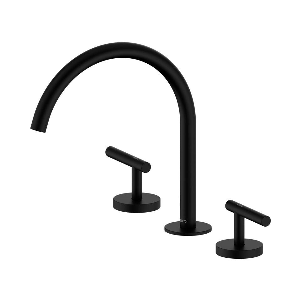 Nero Mecca Lever Bath/Kitchen Set Arc Spout Matte Black