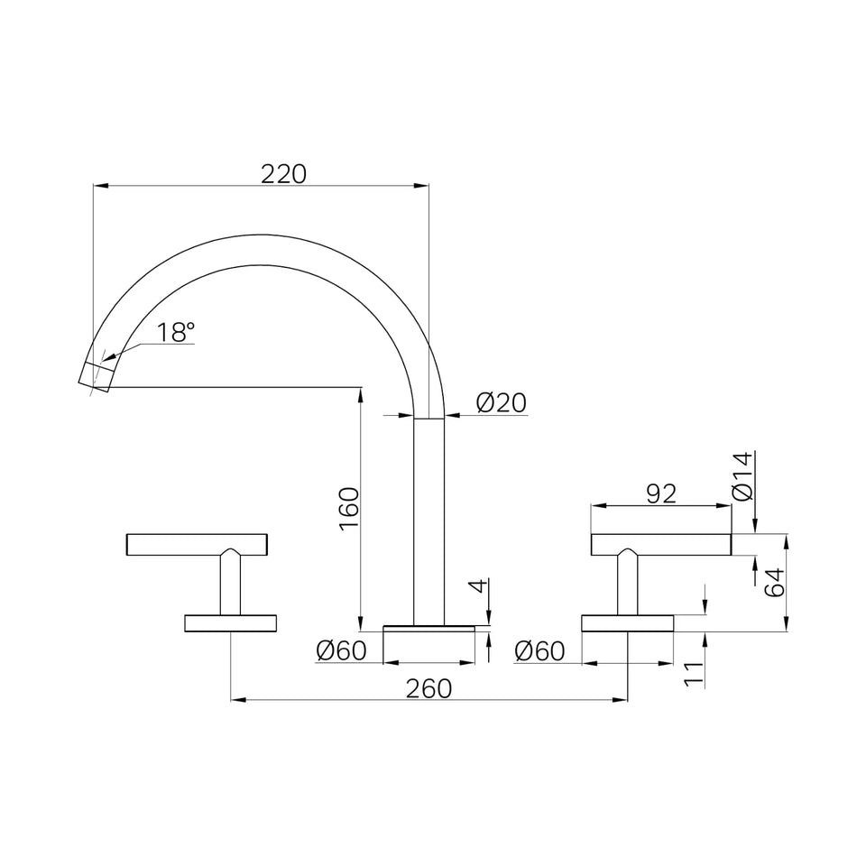 Nero Mecca Lever Bath/Kitchen Set Arc Spout Matte Black