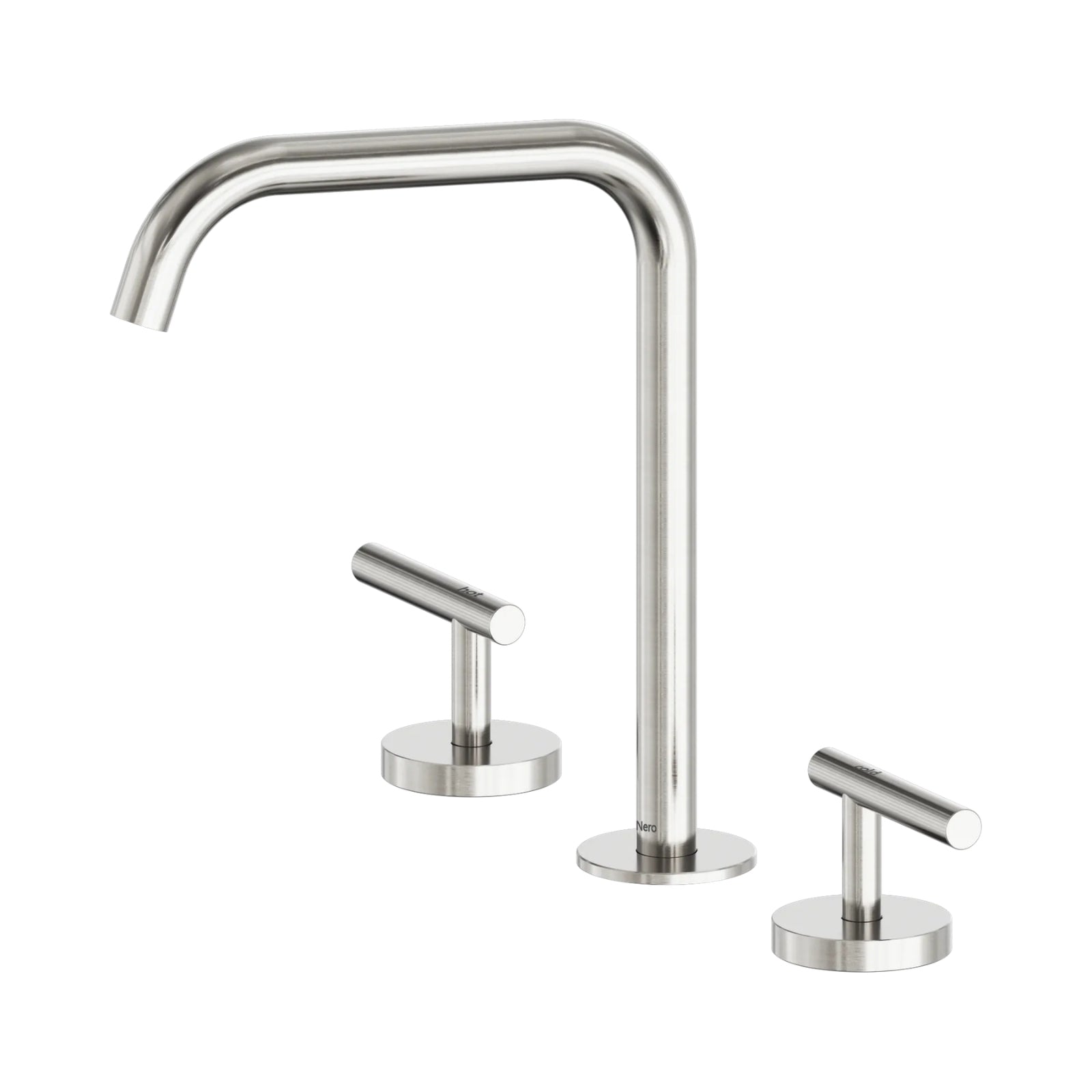 Nero Mecca Lever Bath/Kitchen Set Edge Spout Brushed Nickel 25D005BN - The Blue Space