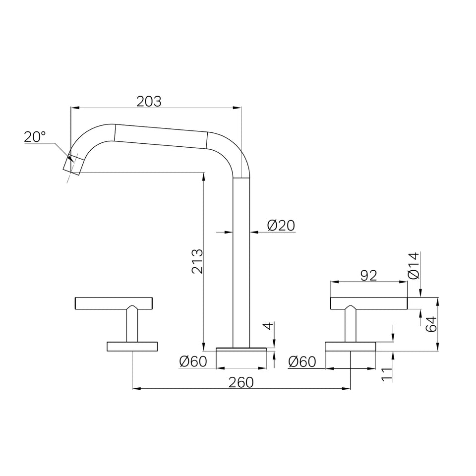 Nero Mecca Lever Bath/Kitchen Set Edge Spout Brushed Nickel
