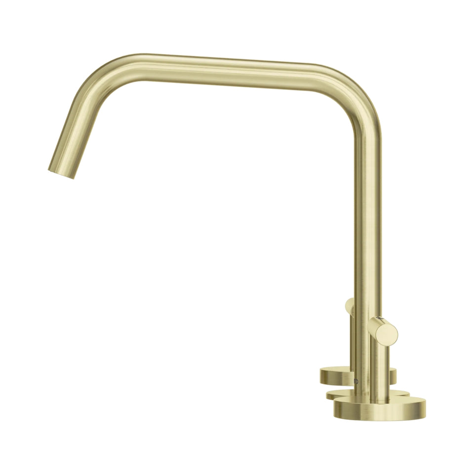 Nero Mecca Lever Bath/Kitchen Set Edge Spout II Brushed Gold