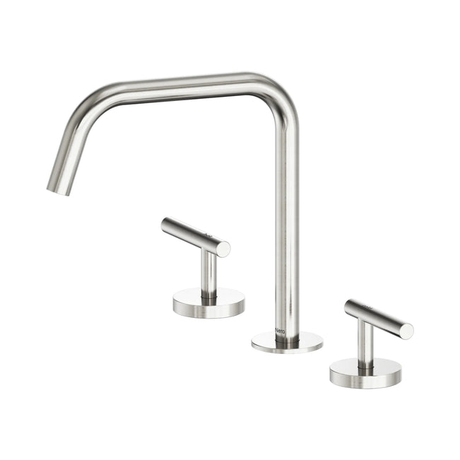 Nero Mecca Lever Bath/Kitchen Set Edge Spout II Brushed Nickel 25D003BN - The Blue Space