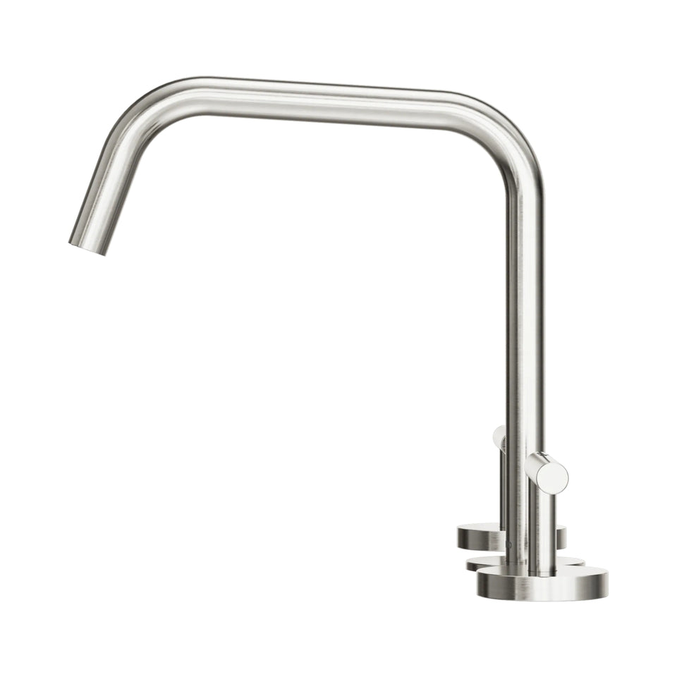 Nero Mecca Lever Bath/Kitchen Set Edge Spout II Brushed Nickel