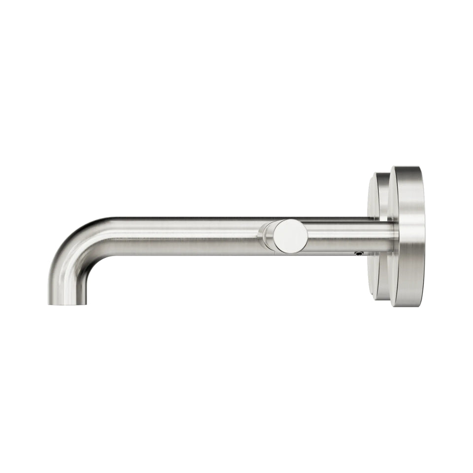 Nero Mecca Lever Wall Basin/Bath Set 160mm Offset Spout Brushed Nickel