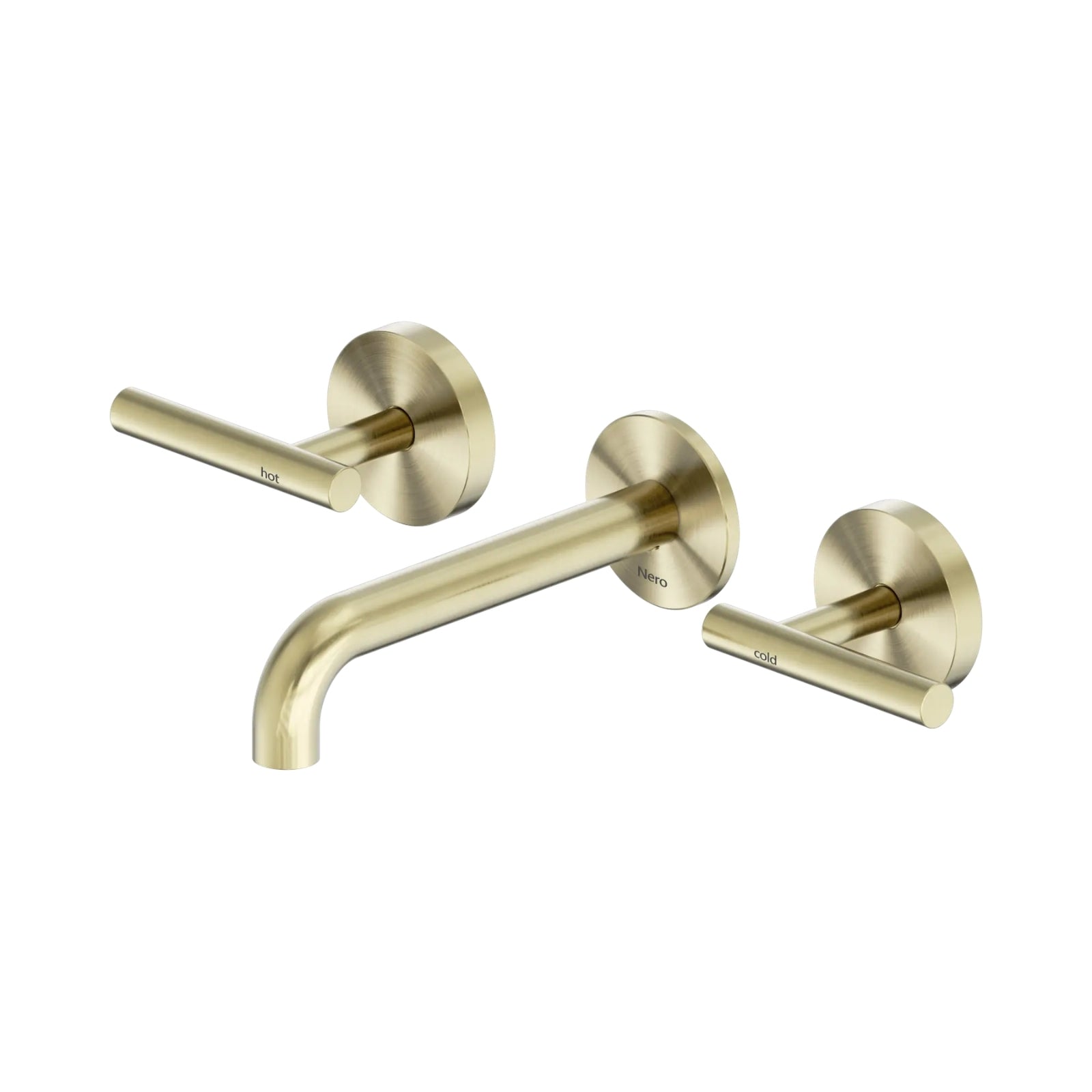 Nero Mecca Lever Wall Basin/Bath Set 160mm Spout Brushed Gold 25D006BG - The Blue Space