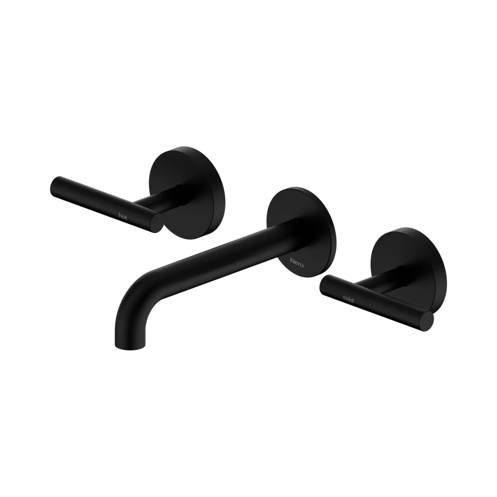 Nero Mecca Lever Wall Basin/Bath Set 160mm Spout Matte Black 25D006MB - The Blue Space