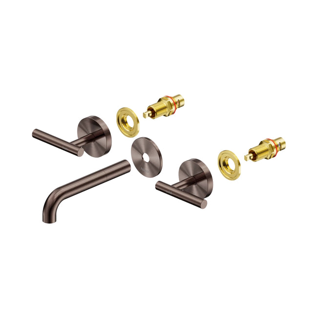 Nero Mecca Lever Wall Basin/Bath Set 160mm Spout Trim kits Only Brushed Bronze 25D019BZ - The Blue Space