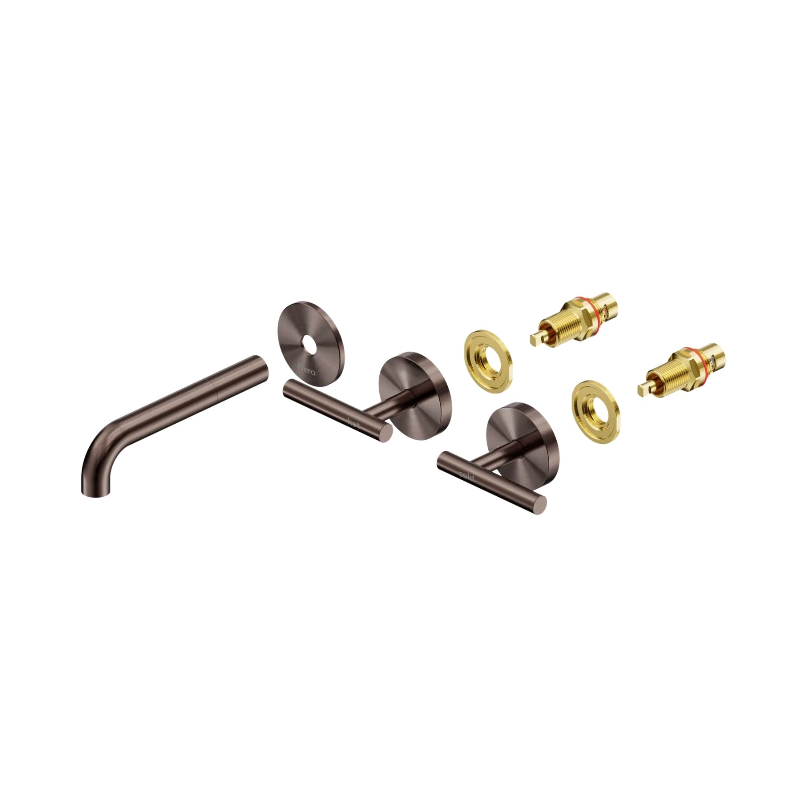 Side Nero Mecca Lever Wall Basin/Bath Set 160mm Spout Trim kits Only Brushed Bronze 25D019BZ - The Blue Space
