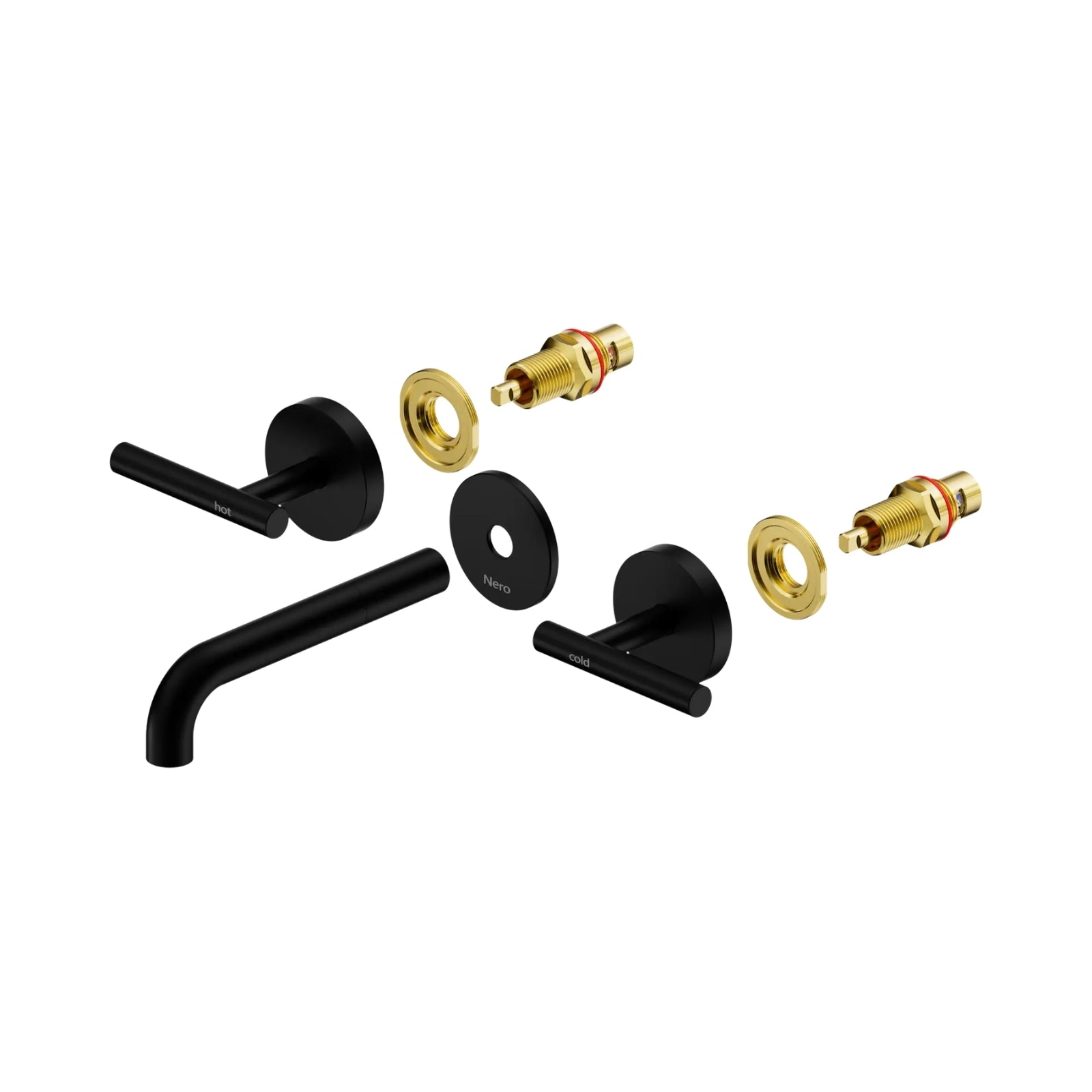 Nero Mecca Lever Wall Basin/Bath Set 160mm Spout Trim kits Only Matte Black 25D019MB - The Blue Space