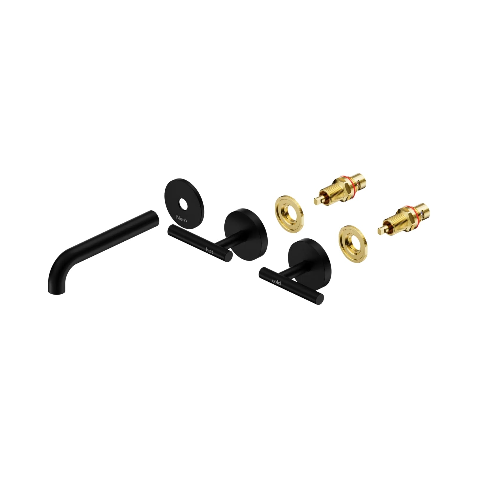 Side Nero Mecca Lever Wall Basin/Bath Set 160mm Spout Trim kits Only Matte Black 25D019MB - The Blue Space