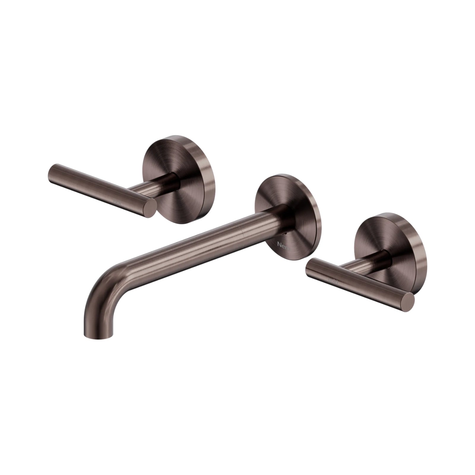 Nero Mecca Lever Wall Basin/Bath Set 185mm Spout Brushed Bronze 25D007BZ - The Blue Space