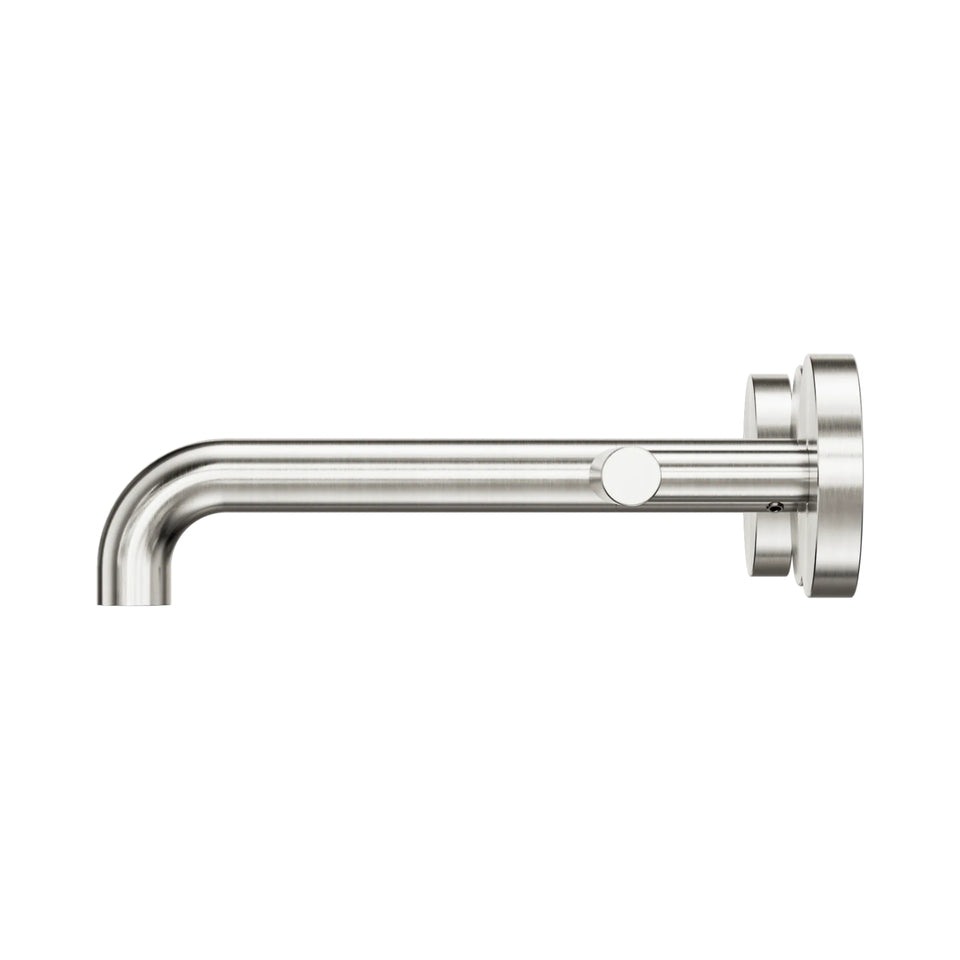 Nero Mecca Lever Wall Basin/Bath Set 185mm Spout Brushed Nickel