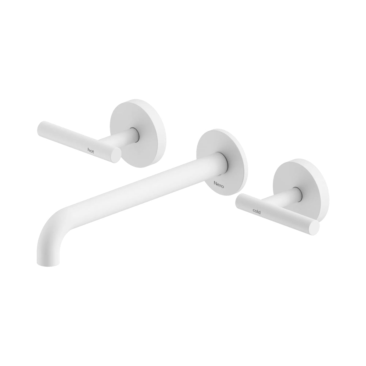 Nero Mecca Lever Wall Basin/Bath Set 220mm Spout Matte White 25D008MW - The Blue Space