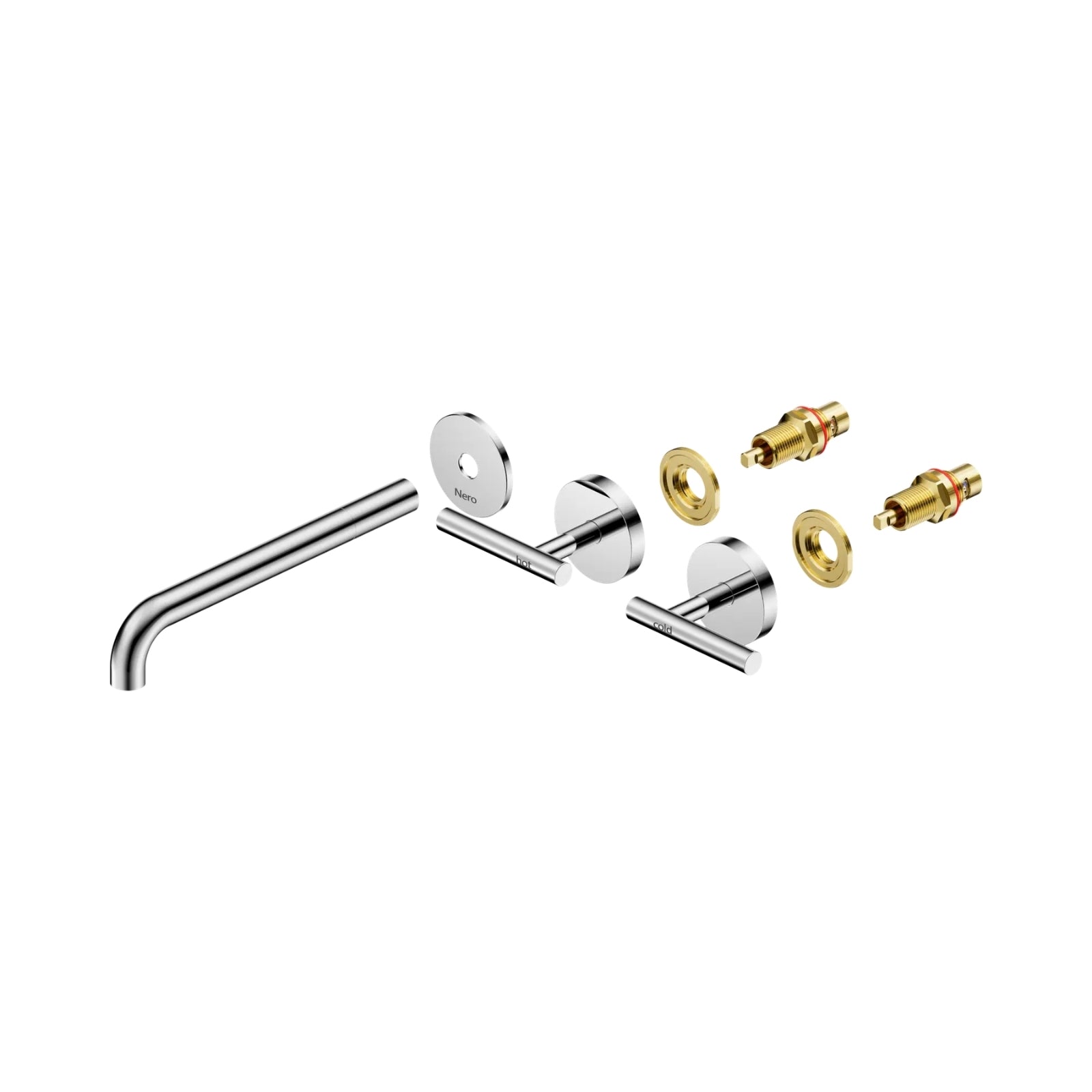 Side Nero Mecca Lever Wall Basin/Bath Set 220mm Spout Trim kits Only Chrome 25D021CH - The Blue Space