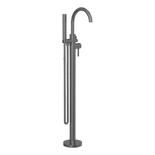 Nero Mecca Round Freestanding Mixer With Hand Shower Gun Metal