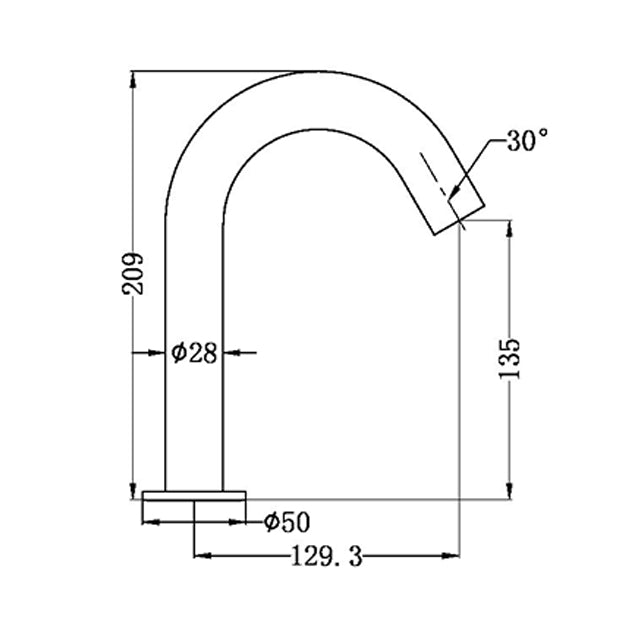 nero mecca sensor taps matte black technical drawing | The Blue Space