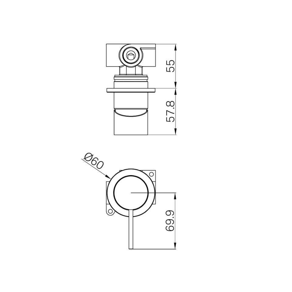 Nero Mecca Shower Mixer 60mm Plate Gun Metal