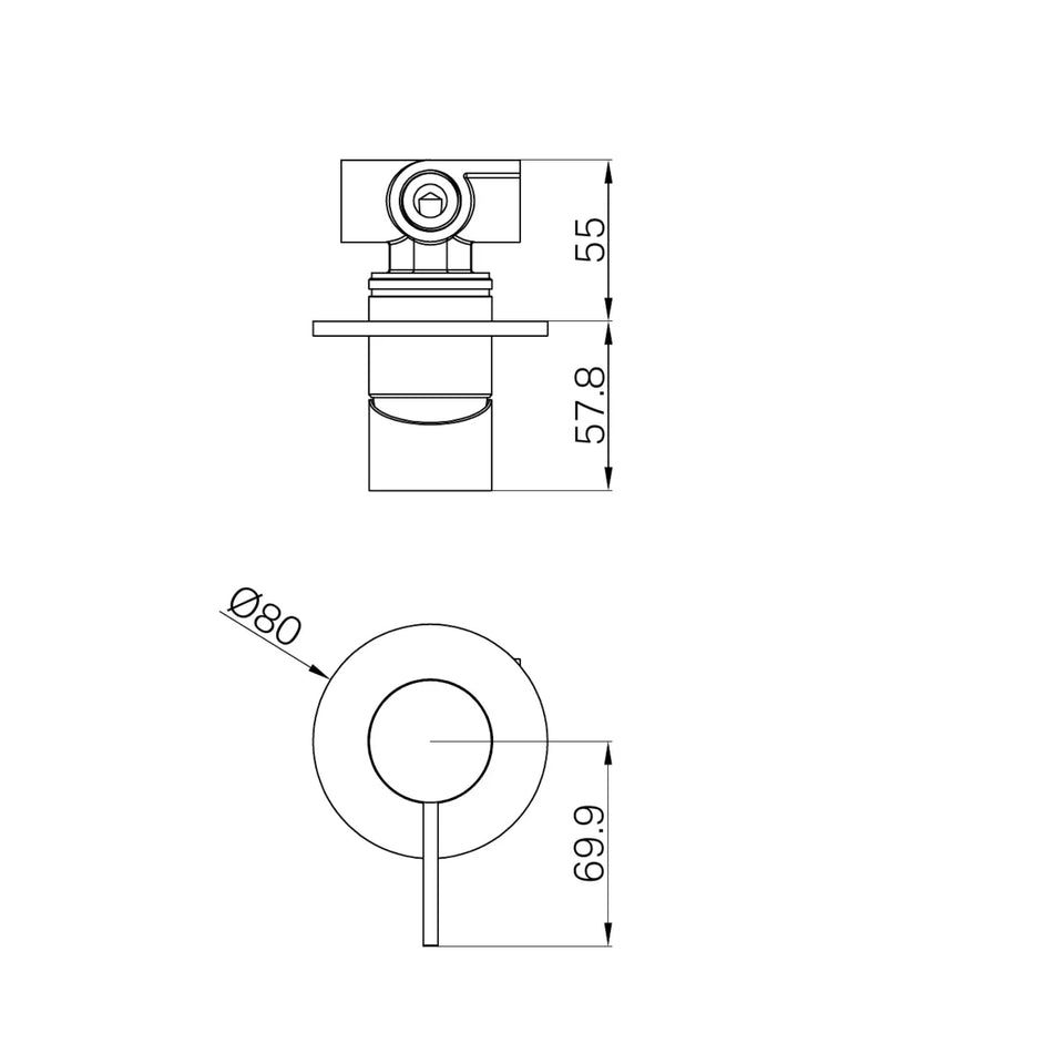 Nero Mecca Shower Mixer 80mm Plate Brushed Bronze