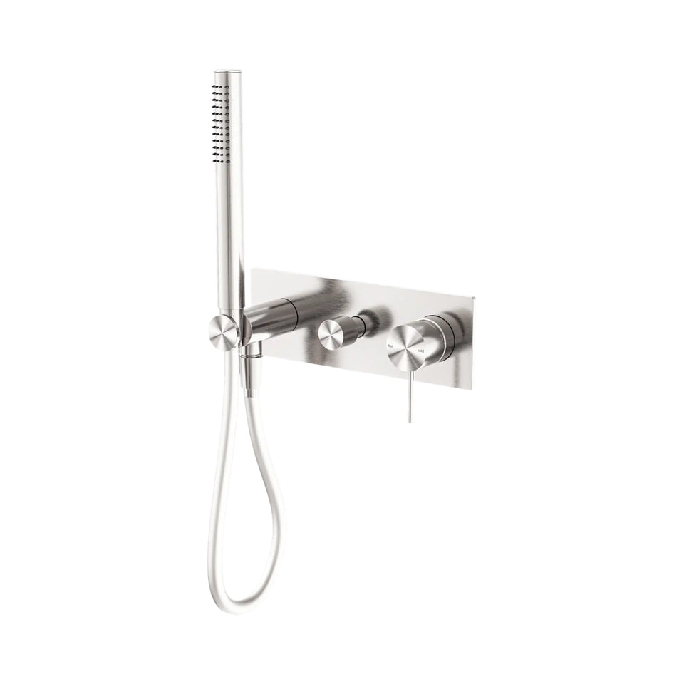 Nero Mecca Shower Mixer Diverter System Brushed Nickel