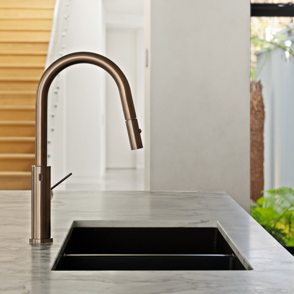 Nero Mecca Smart Sensor Pull out Kitchen Mixer Brushed Bronze