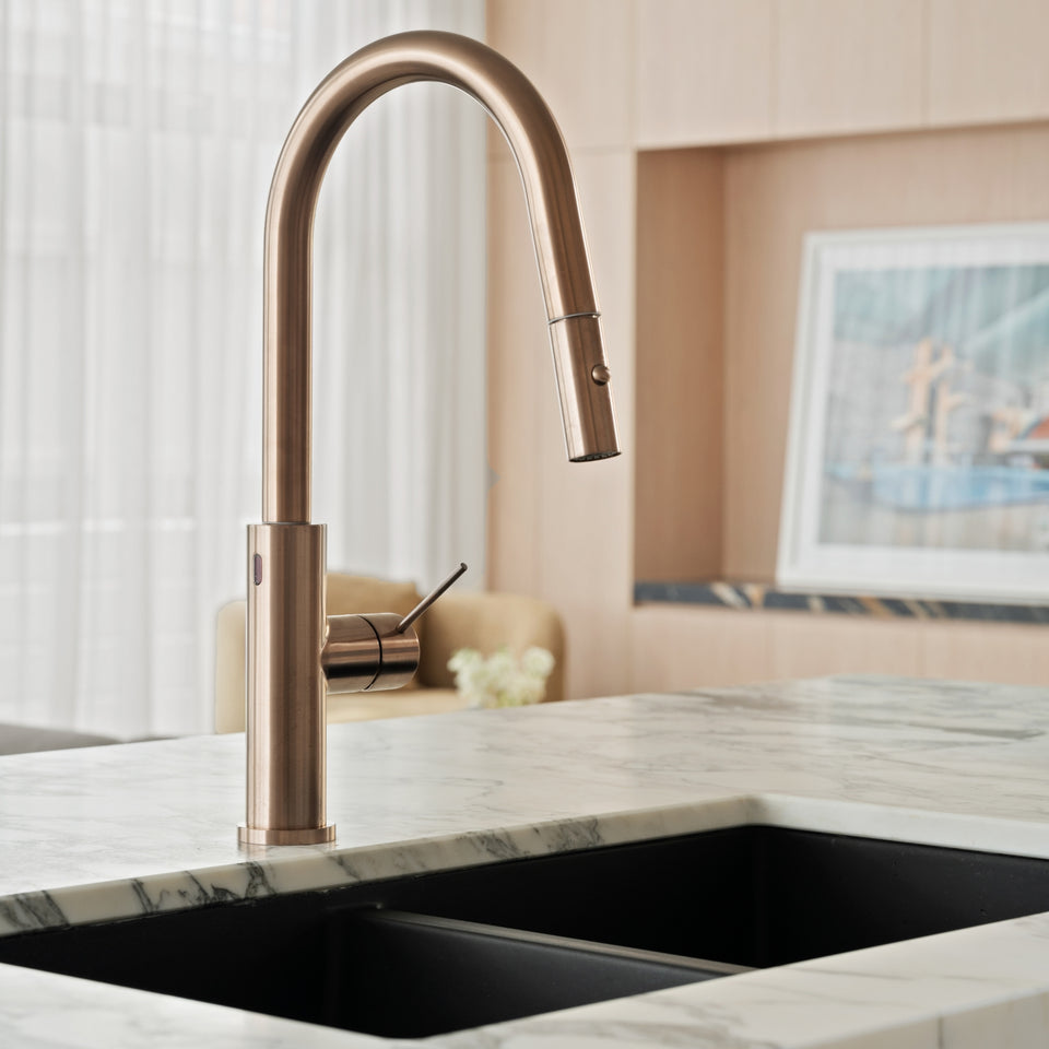 Nero Mecca Smart Sensor Pull out Kitchen Mixer Brushed Bronze