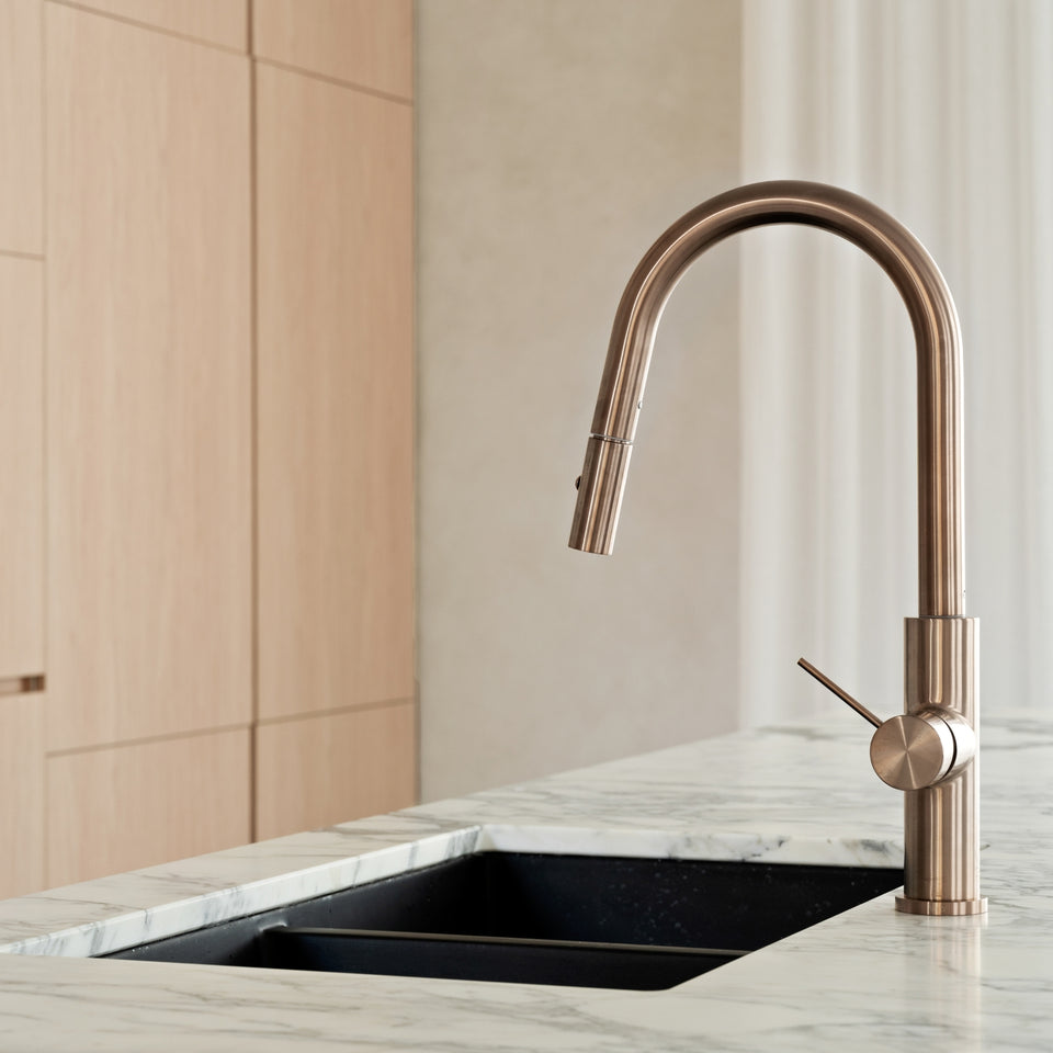 Nero Mecca Smart Sensor Pull out Kitchen Mixer Brushed Bronze