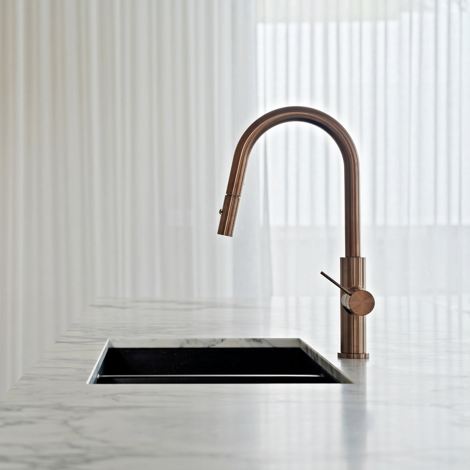 Nero Mecca Smart Sensor Pull out Kitchen Mixer Brushed Bronze