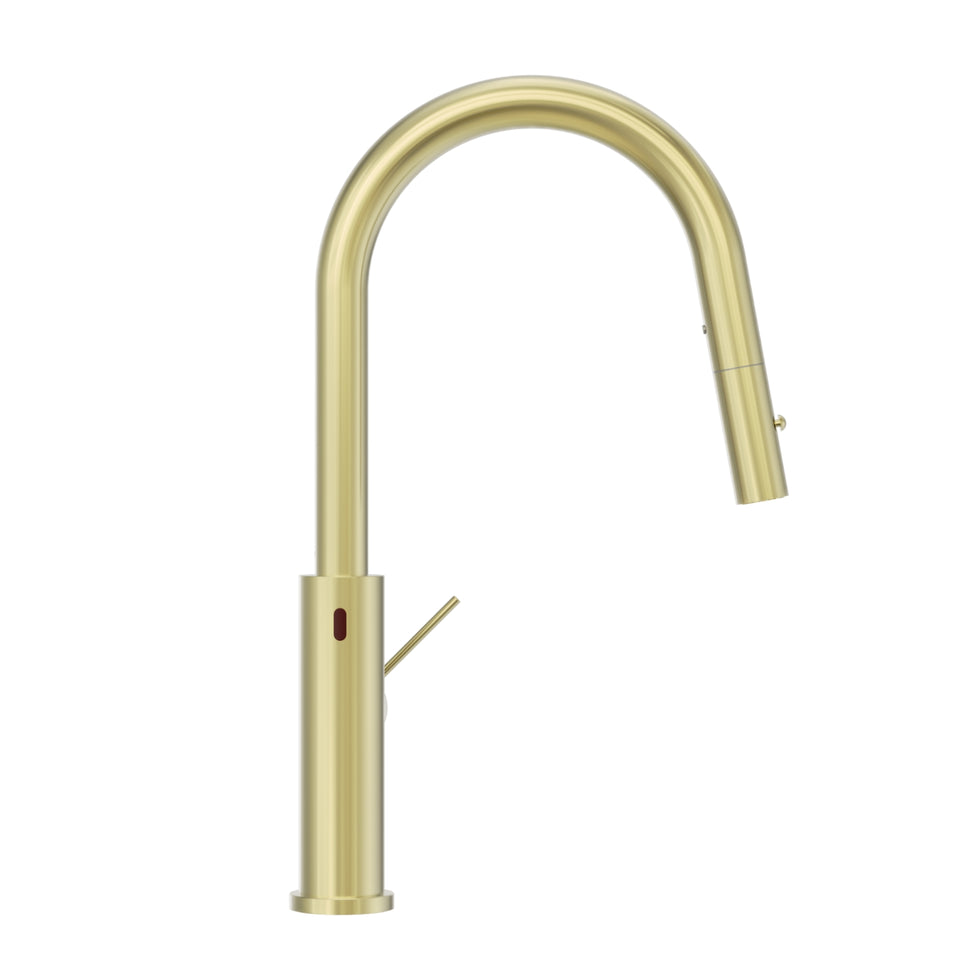 Nero Mecca Smart Sensor Pull Out Kitchen Mixer Brushed Gold