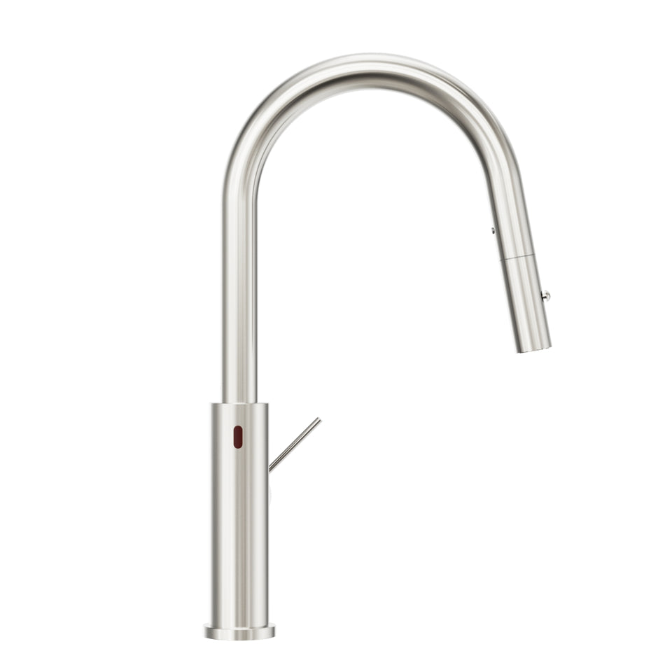 Nero Mecca Smart Sensor Pull Out Kitchen Mixer Brushed Nickel